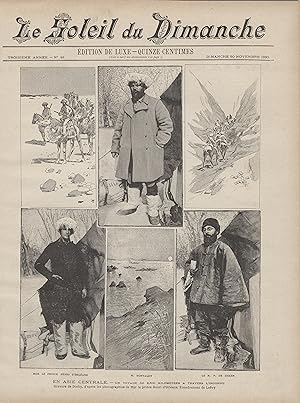 "LE SOLEIL DU DIMANCHE N°48 du 30/11/1890" VOYAGE EN ASIE CENTRALE / Gravure de H. DOCHY d'après ...