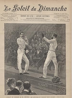 "LE SOLEIL DU DIMANCHE N°11 du 15/3/1891" L'ASSAUT DE RETRAITE DE M. MÉRIGNAC (MM. MÉRIGNAC et PR...