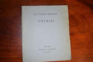 Thyrsis. [A monody, to commemorate the author's friend, Arthur Hugh Clough, who died at Florence,...