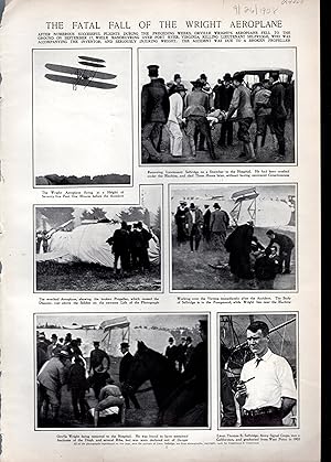 Immagine del venditore per PRINT: "The Fatal Fall of the Wright Aeroplane".photos from Harper's Weekly, September 26, 1908 venduto da Dorley House Books, Inc.