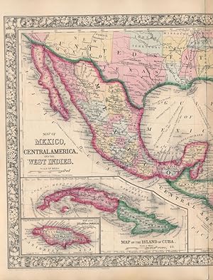 Seller image for Map of Mexico, Central America, and the West Indies for sale by Main Street Fine Books & Mss, ABAA