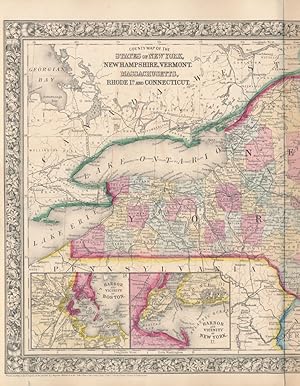 County Map of the States of New York, New Hampshire, Vermont, Massachusetts, Rhode Id. and Connec...