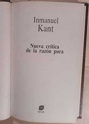 Bild des Verkufers fr Nueva crtica de la razn pura zum Verkauf von Llibres Bombeta