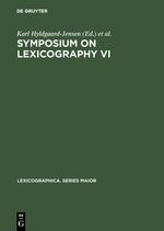 Imagen del vendedor de Symposium on Lexicography. Vol. 6 a la venta por moluna