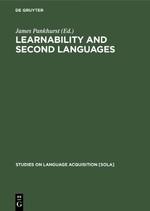 Bild des Verkufers fr Learnability and second languages zum Verkauf von moluna