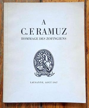 Image du vendeur pour A C. F. Ramuz. Hommage des Zofingiens. mis en vente par La Bergerie