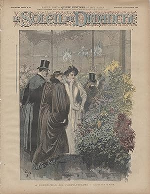 "LE SOLEIL DU DIMANCHE N°50 du 13/12/1891" A L'EXPOSITION DES CHRYSANTHÈMES / Aquarelle de M. de ...