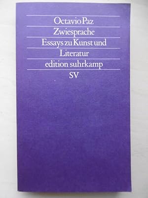 Bild des Verkufers fr Zwiesprache. Essays zu Kunst und Literatur. (Aus dem Spanischen von Elke Wehr und Rudolf Wittkopf). zum Verkauf von Antiquariat Steinwedel
