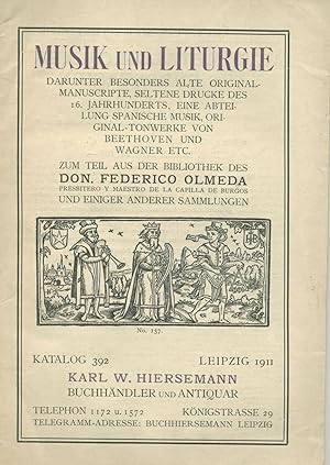 Image du vendeur pour Katalog 392: Musik und Liturgie mis en vente par Robin Bledsoe, Bookseller (ABAA)