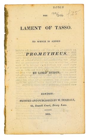 Bild des Verkufers fr The Lament of Tasso. To which is added Prometheus. 12mo. zum Verkauf von Jarndyce, The 19th Century Booksellers