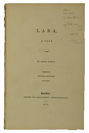 Bild des Verkufers fr Lara, a tale. 4th edn, 2nd issue. zum Verkauf von Jarndyce, The 19th Century Booksellers