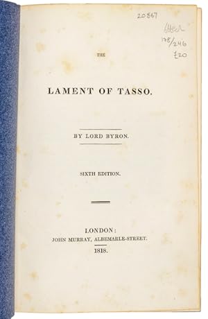 Bild des Verkufers fr The Lament of Tasso. 6th edn. zum Verkauf von Jarndyce, The 19th Century Booksellers