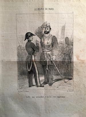 Image du vendeur pour Le Peuple de Paris. - Suffit, mon commandant, je me fie a votre experience!. Lithograph, published in 'Le Charivari' by Aubert & Cie. Mercredi 22 Mars 1848. Dix-Septieme Annee - No. 22. 26 x 38 cm. mis en vente par Antiquariat Cassel & Lampe Gbr - Metropolis Books Berlin