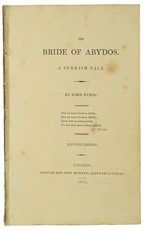 Bild des Verkufers fr The Bride of Abydos. A Turkish tale. 11th edn. zum Verkauf von Jarndyce, The 19th Century Booksellers