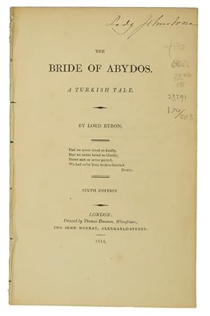 Bild des Verkufers fr The Bride of Abydos. A Turkish tale. 6th edn. zum Verkauf von Jarndyce, The 19th Century Booksellers