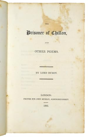 Bild des Verkufers fr The Prisoner of Chillon, and other poems. zum Verkauf von Jarndyce, The 19th Century Booksellers