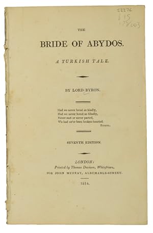 Bild des Verkufers fr The Bride of Abydos. A Turkish tale. 7th edn. zum Verkauf von Jarndyce, The 19th Century Booksellers