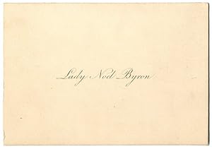 Calling Card of Byron's Wife Anne Isabella Noel Byron.