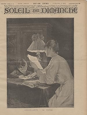 "LE SOLEIL DU DIMANCHE N°25 du 19/6/1892" BEAUX-ARTS : LA VEILLÉE de Ch. BAUDE
