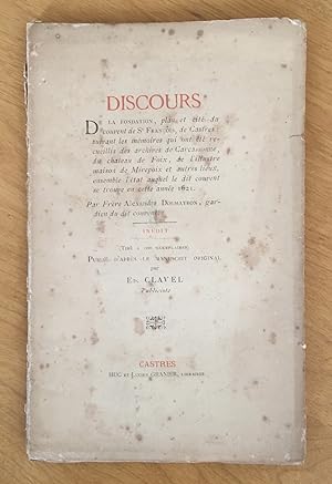 Discours, De la fondation, plan et cité du couvent de St François, de Castres : suivant les mémoi...