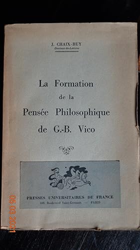 La Formation De La Pensée Philosophique De G.B.Vico