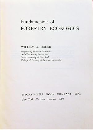 Fundamentasl of Forestry Economcs