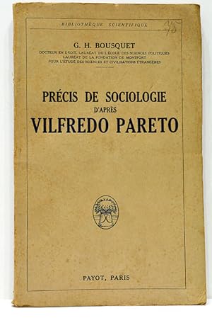 Imagen del vendedor de Prcis de Sociologie d'aprs Vilfredo Pareto. a la venta por ltimo Captulo S.L.