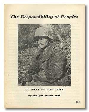 THE RESPONSIBILITY OF PEOPLES AN ESSAY ON WAR GUILT