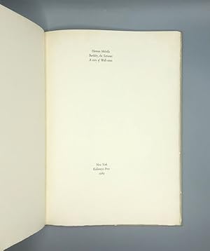 Bild des Verkufers fr Bartleby, the Scrivener: A Story of Wall-street zum Verkauf von Ken Sanders Rare Books, ABAA