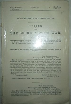 Letter from the Secretary of War, in response to Senate Resolution of February 1, 1895, transmitt...