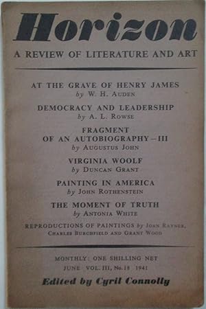 Seller image for Horizon. A Review of Literature and Art. June, 1941 for sale by Mare Booksellers ABAA, IOBA