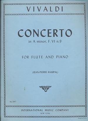 Image du vendeur pour Concerto in A Minor, F. VI. n. 9, for Flute and Piano (Originally for Piccolo or Recorder) mis en vente par CorgiPack