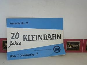 20 Jahre Kleinbahn Preisliste Nr.25. (= Modellbahn-Katalog).