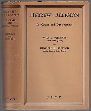 Bild des Verkufers fr Hebrew Religion: Its Origin and Development zum Verkauf von Between the Covers-Rare Books, Inc. ABAA