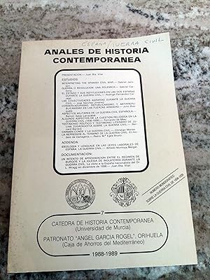 ANALES DE HISTORIA CONTEMPORANEA. Número monográfico sobre la Guerra Civil de 1936-1939. nº 7