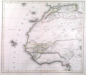 AFRICA. Large map of Africa, printed on 4 double sheets, not joined.