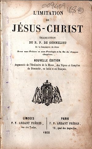 Seller image for L'imitation de Jesus-Christ for sale by JP Livres