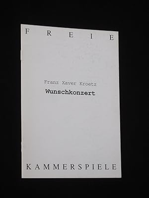 Bild des Verkufers fr Programmheft Freie Kammerspiele Magdeburg 1998/99. WUNSCHKONZERT von Franz Xaver Kroetz. Regie: Sascha Bunge, Ausstattung: Konstanze Fischbeck, techn. Ltg.: Michael Grude. Mit Gerda Haase und Gerald Fiedler zum Verkauf von Fast alles Theater! Antiquariat fr die darstellenden Knste