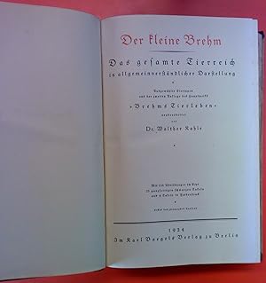 Seller image for Der kleine Brehm - Das gesamte Tierreich in allgemeinverstndlicher Darstellung for sale by biblion2