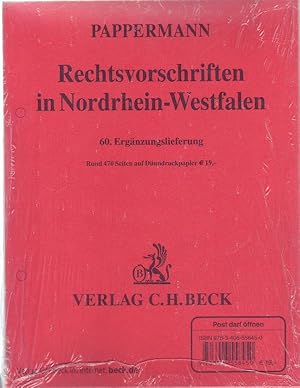 Seller image for Rechtsvorschriften in Nordrhein-Westfalen; 60. Ergnzungslieferung; Rund 470 Seiten auf Dnndruckpapier for sale by Bcherhandel-im-Netz/Versandantiquariat