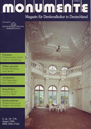 Image du vendeur pour Monumente; Magazin fr Denkmalschutz in Deutschland; 6. Jg. Nr. 7/8 August 1996 mis en vente par Bcherhandel-im-Netz/Versandantiquariat