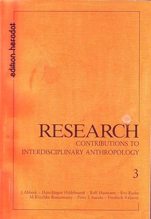 Seller image for Research 3; Contributions to Interdisciplinary Anthropology for sale by Bcherhandel-im-Netz/Versandantiquariat