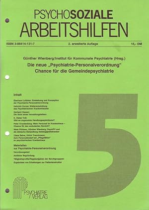 Bild des Verkufers fr Die neue "Psychiatrie-Personalverordnung"; Chance fr die Gemeindepsychiatrie zum Verkauf von Bcherhandel-im-Netz/Versandantiquariat