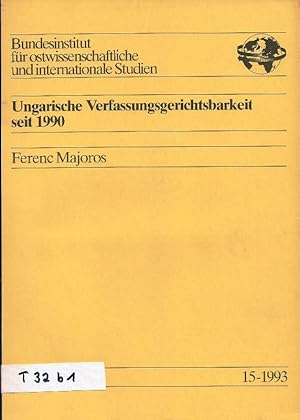 Image du vendeur pour Ungarische Verfassungsgerichtsbarkeit seit 1990 mis en vente par Bcherhandel-im-Netz/Versandantiquariat