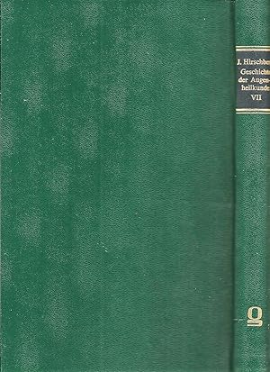 Bild des Verkufers fr Geschichte der Augenheilkunde; (Hier Band VII (7) / (von 7)); REGISTERBAND! zum Verkauf von Bcherhandel-im-Netz/Versandantiquariat