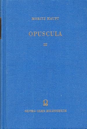 Bild des Verkufers fr Opuscula III (3), (Band Nr. 3 von 3 Bnden) zum Verkauf von Bcherhandel-im-Netz/Versandantiquariat