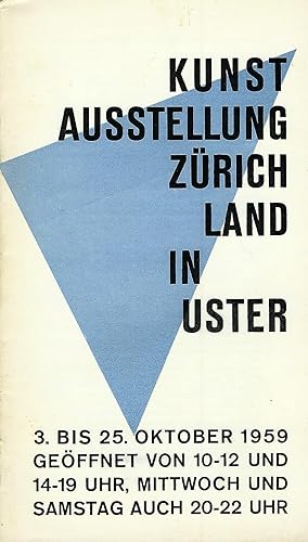 Kunstausstellung Zürich-Land in Uster, 3. Oktober 1959 - 25. Oktober 1959; Objekt- und Preisliste