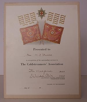 Imagen del vendedor de Coldstreamers' Association Certificate signed by Lieutenant-Colonel Evered Ivor Windsor-Clive. SIGNED BY LT.-COL. EVERED IVOR WINDSOR-CLIVE a la venta por Island Books