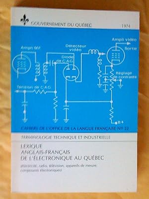 Image du vendeur pour Lexique anglais-franais de l'lectronique au Qubec (lectricit, radio, tlvision, appareils de mesure, composants lectroniques) mis en vente par Claudine Bouvier