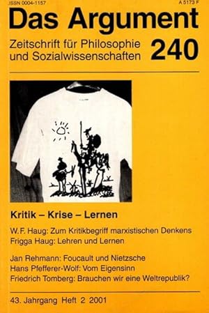 Immagine del venditore per Das Argument. Zeitschrift fr Philosophie und Sozialwissenschaften 240; Kritik - Kirise - Lernen; venduto da nika-books, art & crafts GbR